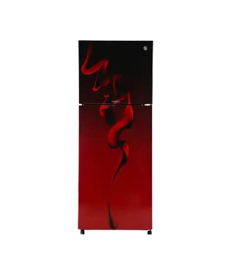PEL InverterOn Flat Glass Door Freezer-on-top Refrigerator 9 Cu Ft (PRINVOGD-2550)-Maroon Blaze