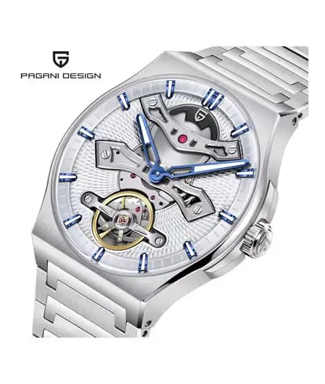 Pagani Design Skeleton Design Watch For Men Silver (PD-YS028-3)