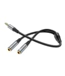 Hoco 2-In-1 3.5 Headset Audio Adapter Cable Male To 2 Female (UPA21)