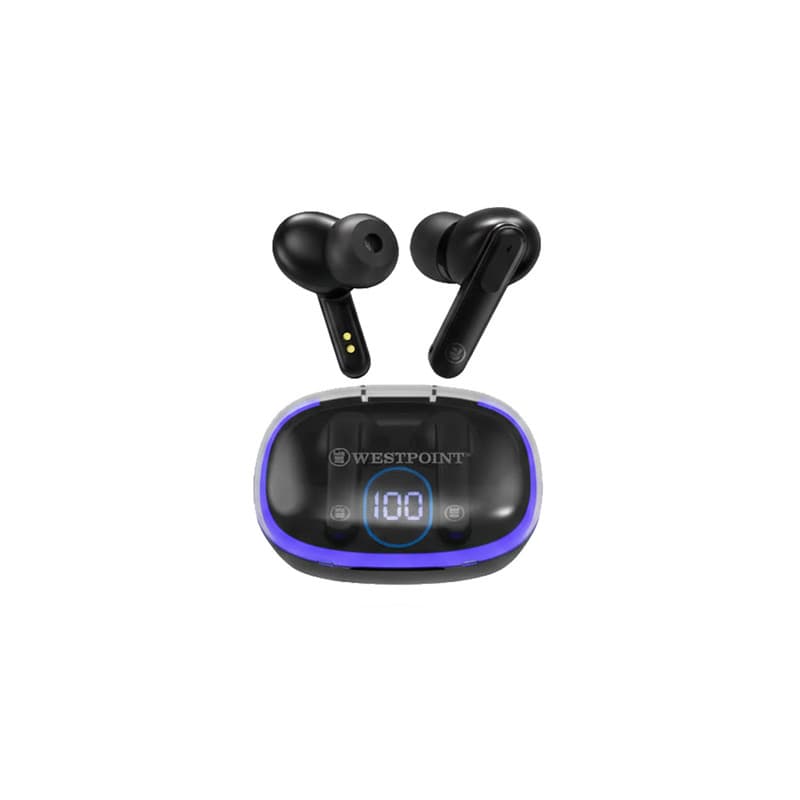 Westpoint Bluetooth Earbuds Play Time 3 to 4 Hrs Charge Time 1 to 1.5 Hrs WP-101