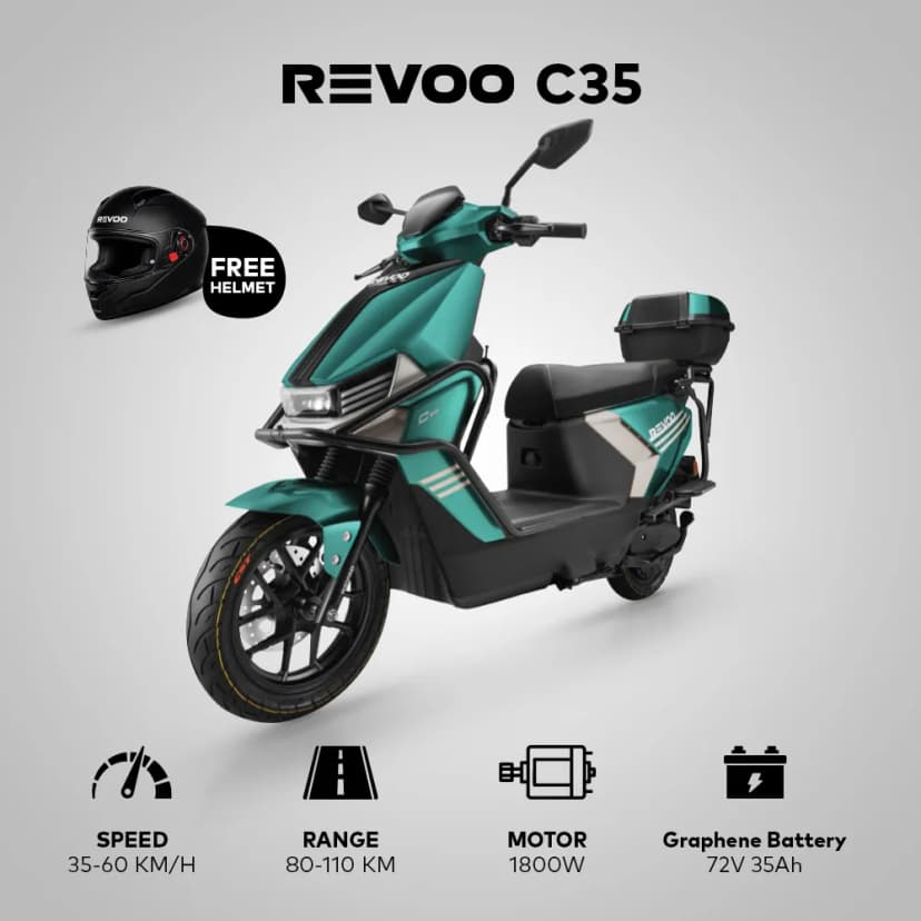 REVOO C35 Electric Scooter or E-Bike with free full helmet