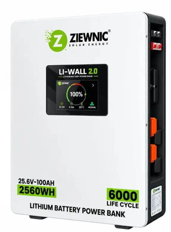 Ziewnic Li-Wall V2.0 - 25.6V - 100AH Wall Mounted Lithium Battery