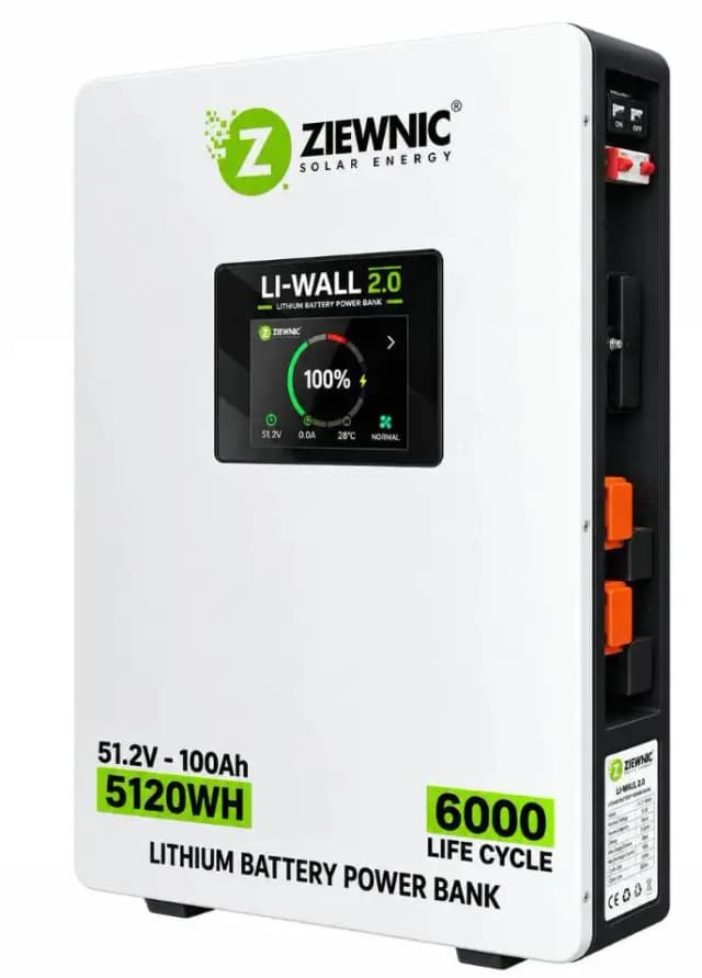 Ziewnic Li-Wall V2.0 - 51.2V - 100AH Wall Mounted Lithium Battery