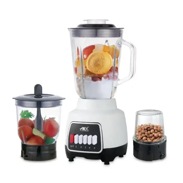 Anex AG-6137GL Deluxe 3-in-1 Blender Grinder – 500W Glass Jar Blender with Grinder