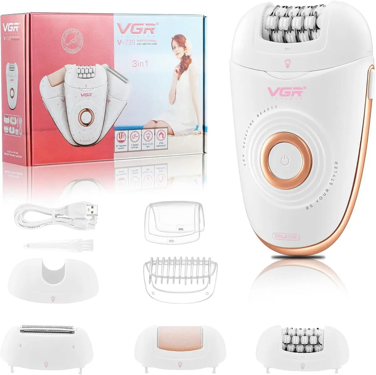 VGR Epilator For Women (V-739)