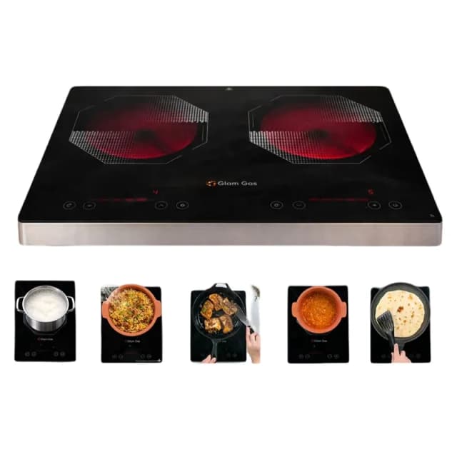 Glam Gas Dual Burner Infrared Ceramic Cooker Hot Glow-920