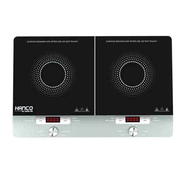 Hanco Dual Burners Infrared Electric Cooktop Electric Stove Black Glass A Grade Polish Glass