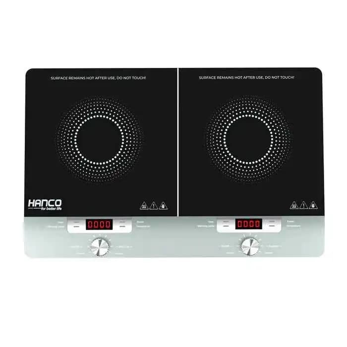 Hanco Dual Burners Infrared Electric Cooktop Electric Stove Black Glass A Grade Polish Glass