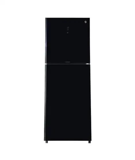 PEL DIgitron InverterOn Flat Glass Door Freezer-On-Top Refrigerator 12 Cu Ft Silver Strip Black (PRINVO GD DT-6460)
