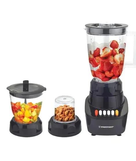 Westpoint 3 In 1 Blender Chopper & Grinder Black (Wf-333)