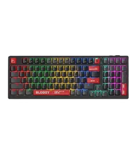 A4Tech Bloody Dual-Core Wireless Mechanical Keyboard (WS98)-Sports Red