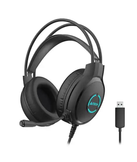 A4tech Fstyler Neon Illuminate USB Stereo Headphone (FH300U)-Black