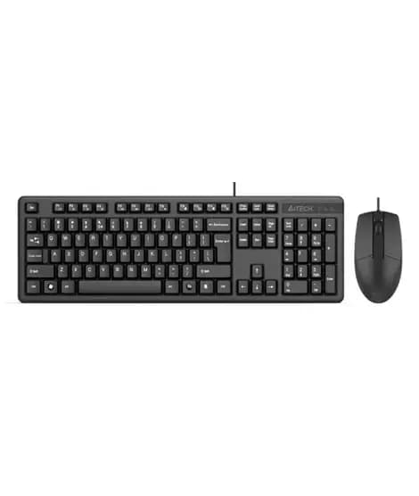A4tech USB Wired Keyboard & Mouse Black (KK-3330S)