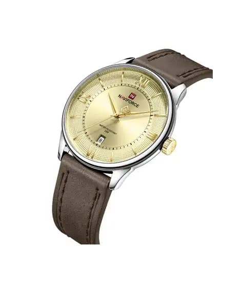 Naviforce Slim Date Edition Watch For Men Dark Brown - (NF-9272l-4)