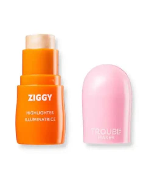 Trouble Maker Ziggy Stick Glass Face Highlighter-Earthling Pink