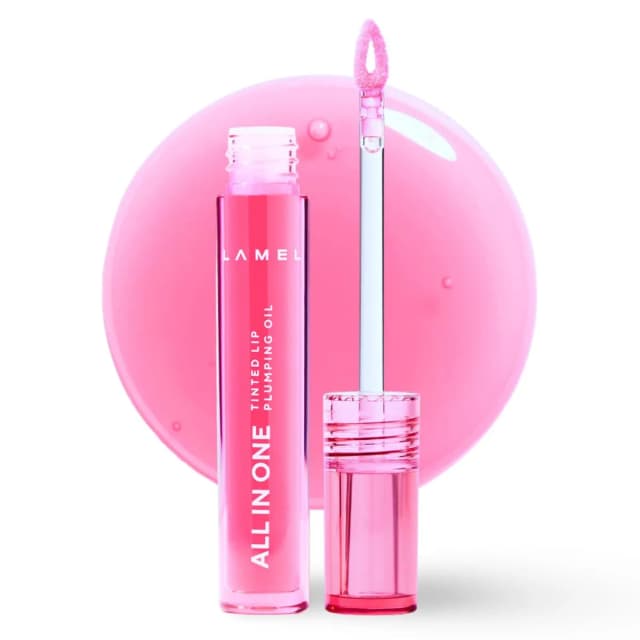 Lamel All In One Lip Tinted Plumping Oil - 402 Pink Sparkle