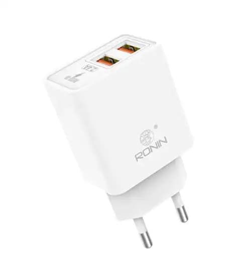 Ronin Dual Port Lightning Charger - White (R-615)