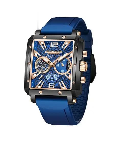Pagani Design Square Edition Men's Watch Gold Blue (PD-1725-1)
