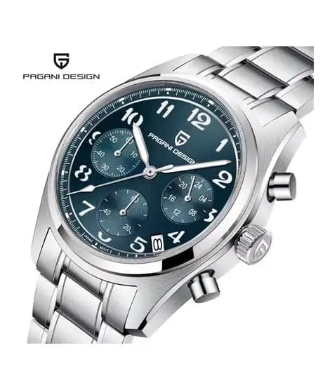 Pagani Design VK63 Sapphire Chronograph Watch For Men Silver (PD-1773-3)