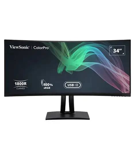 ViewSonic 34 Inch 21:9 Curved 100 Hz USB Type-C Docking LCD Monitor (VP3481a)
