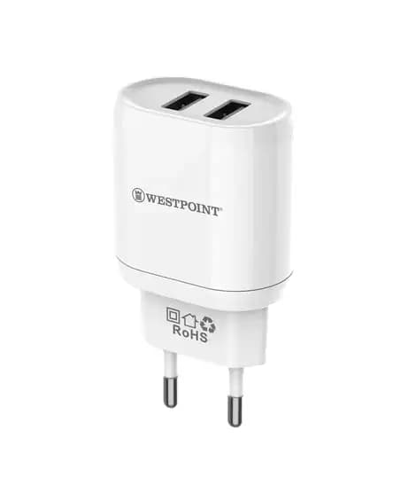 Westpoint 2.4A Dual Port Charger White (WP-13)