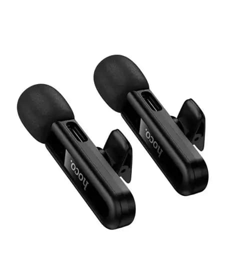 Hoco iP To Type-C Fair Dual Mic Wireless Lavalier Microphone (L20A)