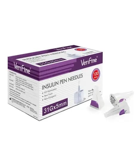 VeriFine 31G Insulin Pen Needles - 100 Pcs