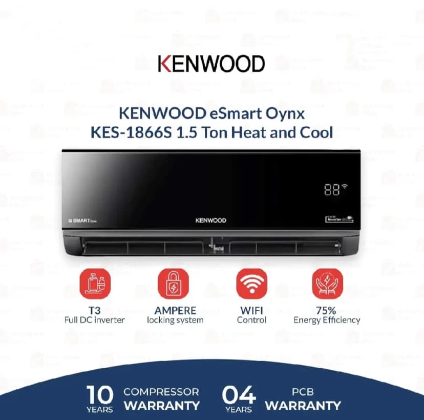 Kenwood E-Smart Onyx DC Inverter Split AC 2 Ton KES-2466S (T3)