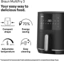 Braun AirFryer, 4.3 Litre, 1500 Watts, - HF 3030 BK