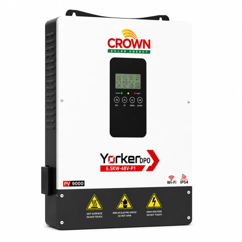 Crown Yorker 6.5KW IP54 Hybrid Solar Inverter 51.2V PV9000
