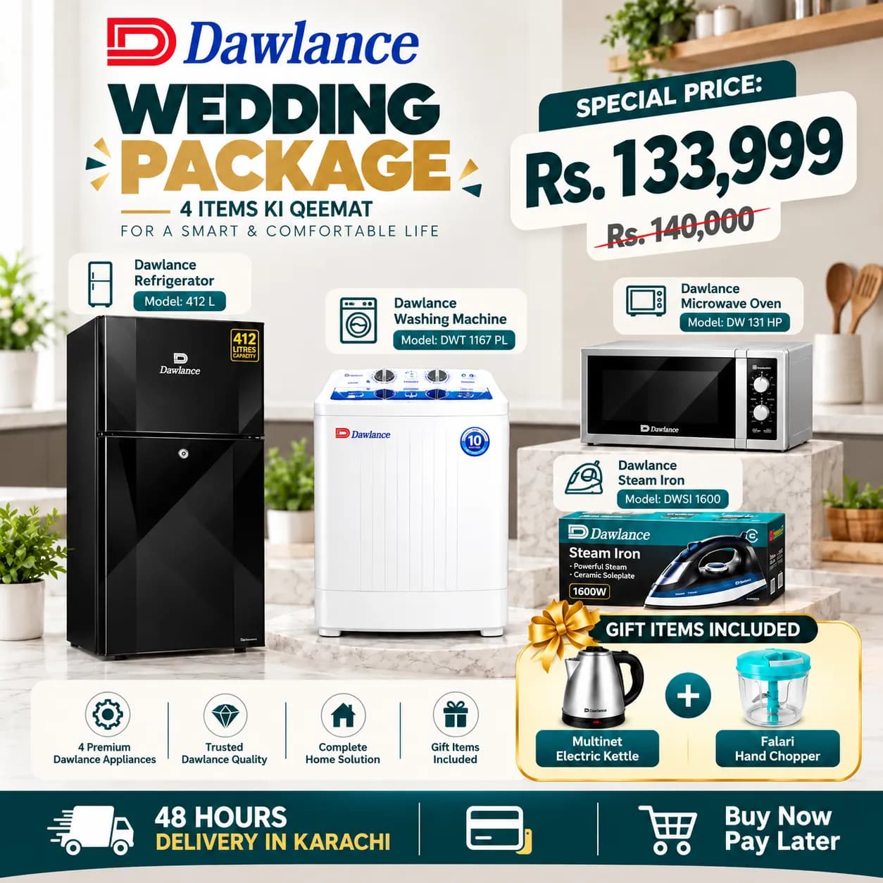 Dawlance 4-in-1 Wedding Package Mega Deal