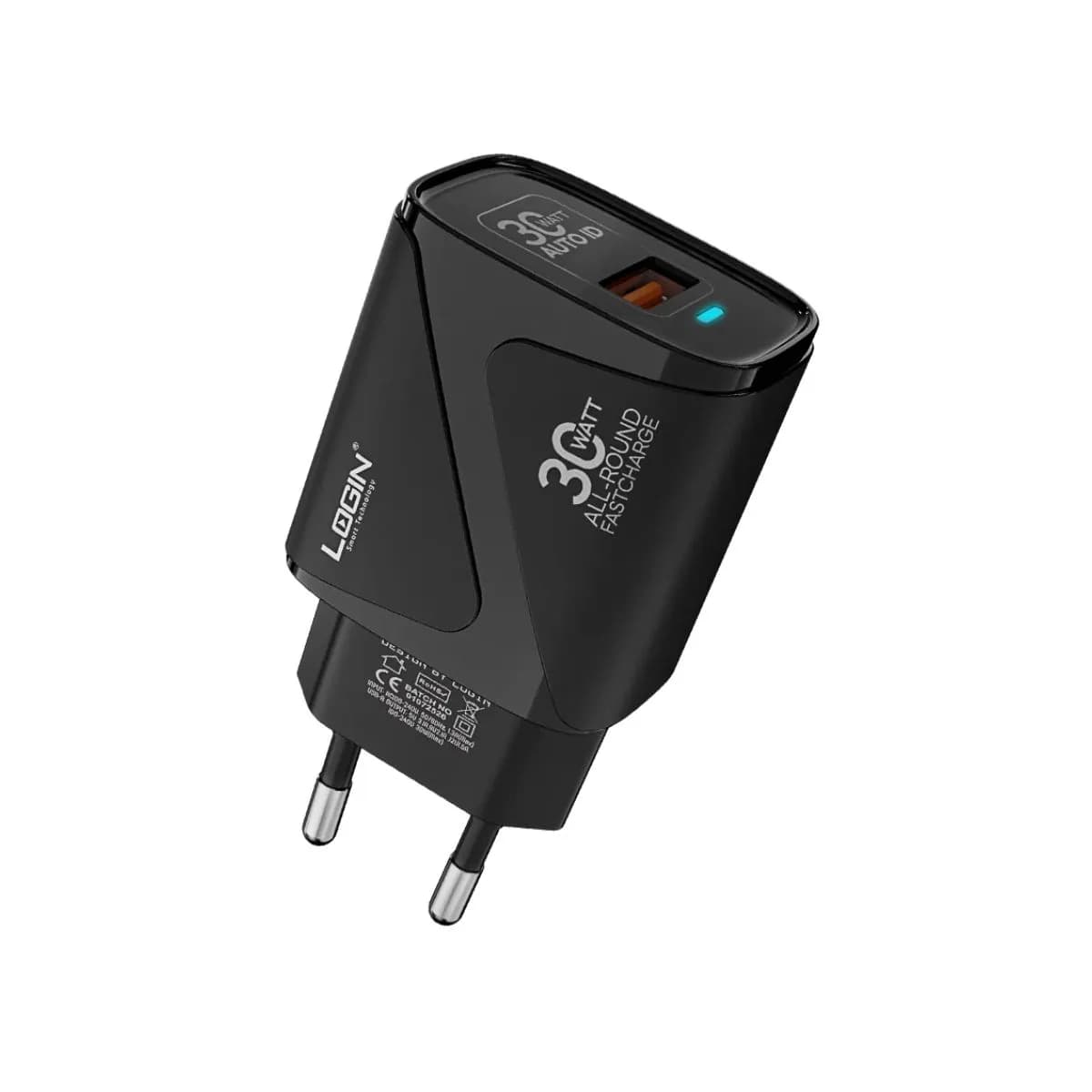 Login Super Fast Charger with TypeC Cable LED Light 30W (L403)