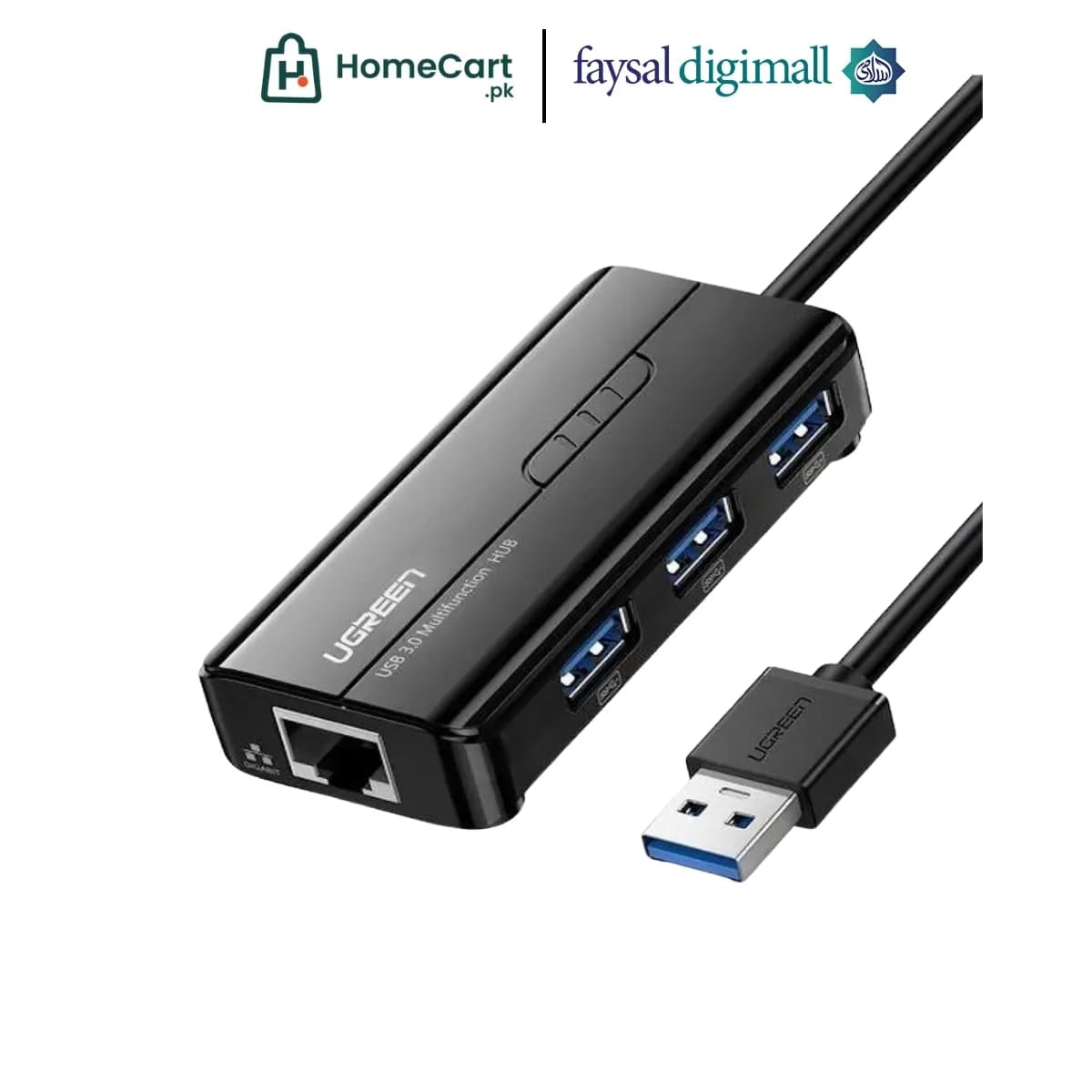 UGREEN USB 3.0 Hub with Gigabit Ethernet Adapter 4 Port (20265)