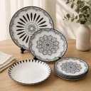 Porcelain Plate Set | Monochrome Bloom Collection