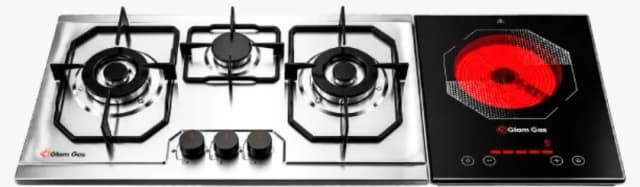 Glam Gas 3+1 Glam Hybrid Hob LPG Easy To Clean