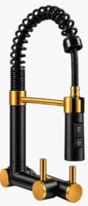 Glam Gas Kitchen Faucet Wall 11-12 Ring Black