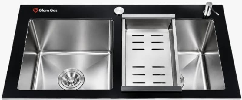 Glam Gas Kitchen Sink Lifestyle 12 Glass S.S Basket