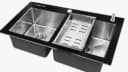 Glam Gas Kitchen Sink Lifestyle 12 Glass S.S Basket