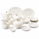 Elegant Dinnerware with Gold Rim