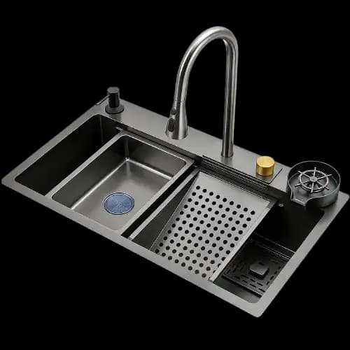 Crown CR-7545H Handmade Kitchen Sink Stainless Steel
