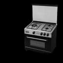 Glam Gas Cooking Range Size: 27” Top Tempered Glass