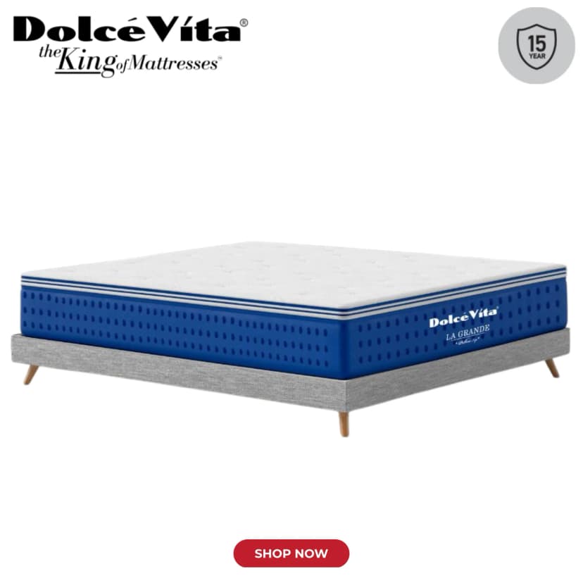 Dolce Vita La Grand Pillow Top Pocket Spring Mattress | 15 Years Brand Warranty