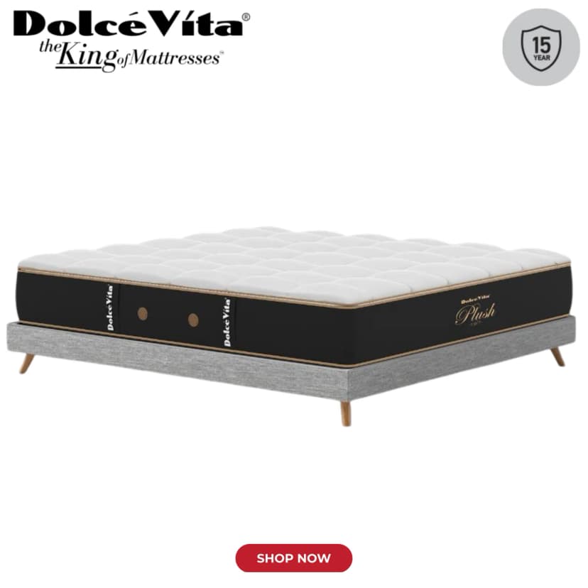Dolce Vita Plush Soft Pocket Spring Mattress | Urban Series | 15 Years Brand Warranty