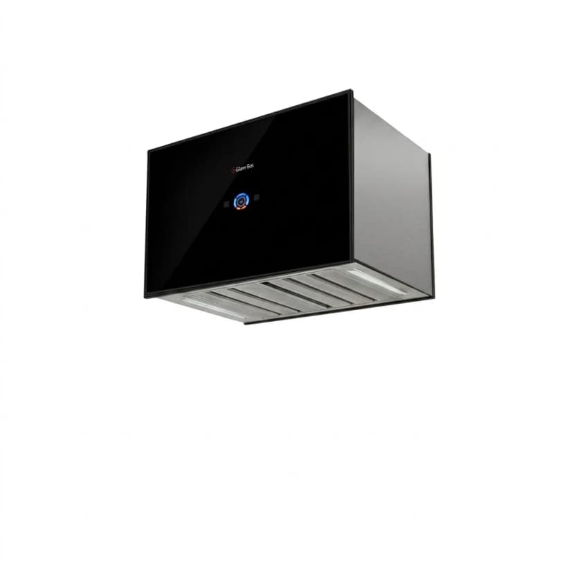 Glam Gas Island Glow Kitchen Hood Pipe-Less Chimney