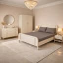 Harold Bedroom Set – Queen Size Bed, Dresser with Mirror & 2-Door Wardrobe
