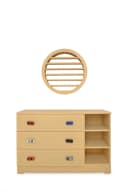 Wooden Cart Bed Set – Kids Bed with Chest of Drawers & Bookshelf