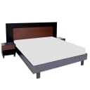 Ozmane Dark Tune King Bedroom Set with Side Tables, Dresser & Mirror