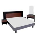 Ozmane Dark Tune King Bedroom Set with Side Tables, Dresser & Mirror