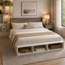 Mike King Size Floor Bed with 2 Side Tables