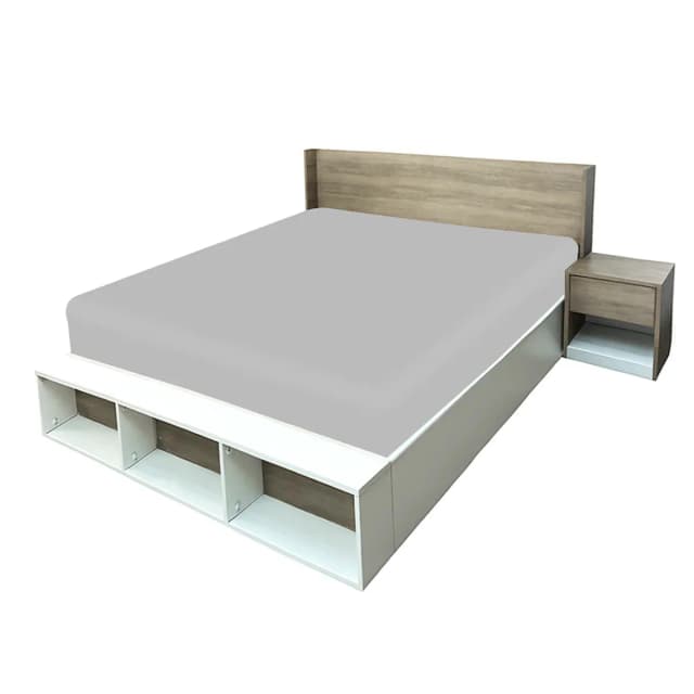 Mike King Size Floor Bed with 2 Side Tables